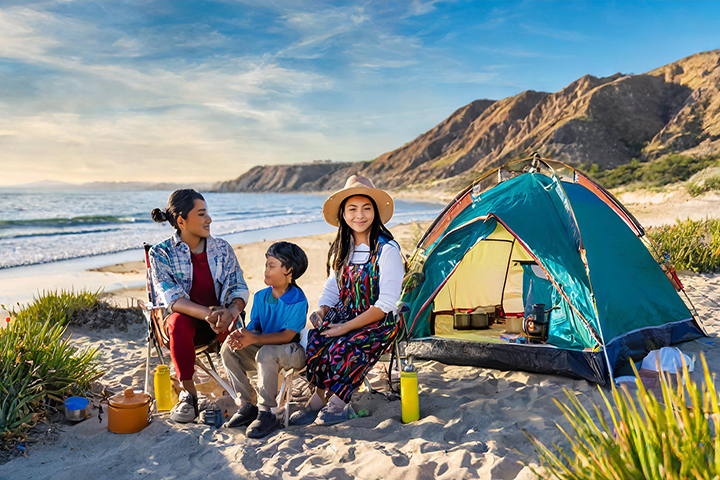 camping in the desert